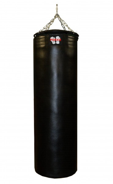 Рокки 140х45 см. 66 кг. кожа черный из каталога боксерских мешков и груш в Москве по цене 39860 ₽