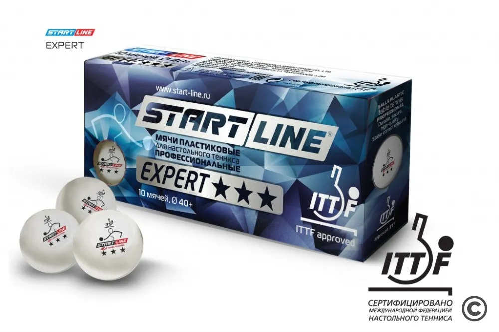 Start Line Expert V40+ 3* (ITTF) (10 шт) из каталога мячей для настольного тенниса в Москве по цене 1280 ₽