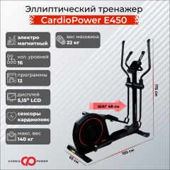 Складной эллиптический тренажер CardioPower E450 в Москве по цене 59900 ₽