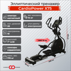 Эллиптический тренажер CardioPower X75 в Москве по цене 149900 ₽