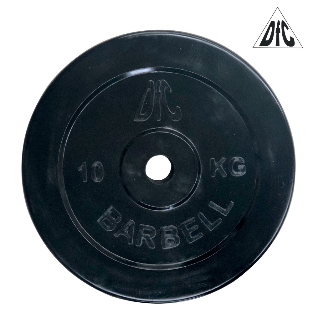 DFC 10 кг обрезиненный из каталога дисков для штанги с посадочным диаметром 26 мм.  в Москве по цене 2990 ₽