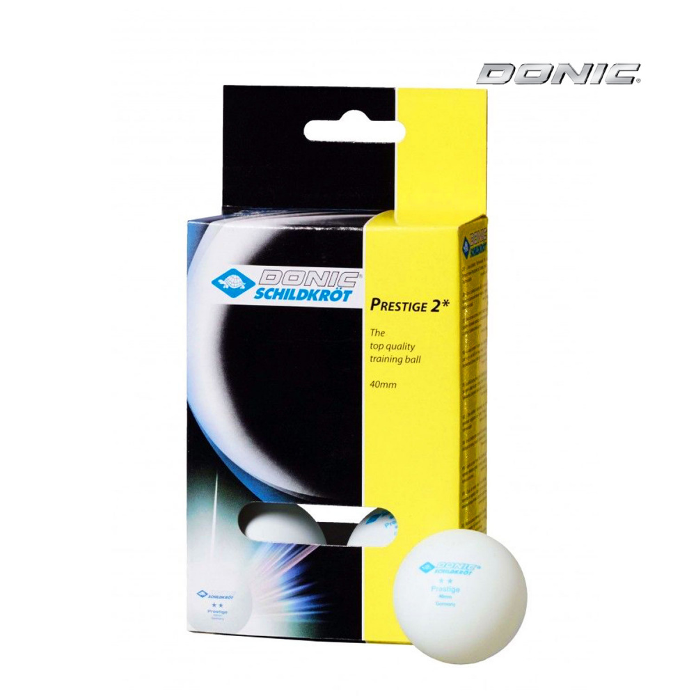 Prestige 2 (белые, 6 шт) в Москве по цене 390 ₽ в категории мячи для настольного тенниса Donic