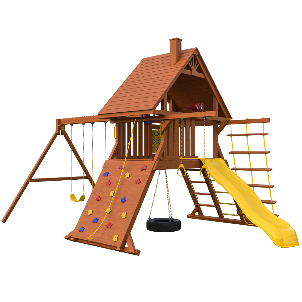 New Sunrise Зарница с деревянной крышей из каталога игровых городков для детей в Москве по цене 213500 ₽