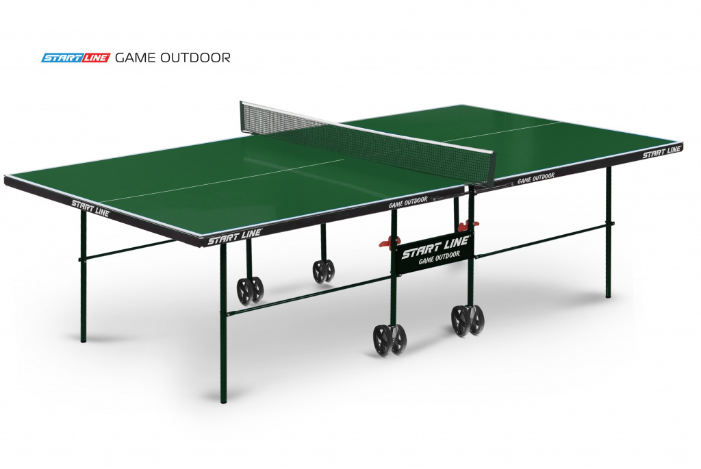 Start Line Game Outdoor с сеткой зеленый из каталога уличных теннисных столов в Москве по цене 31990 ₽