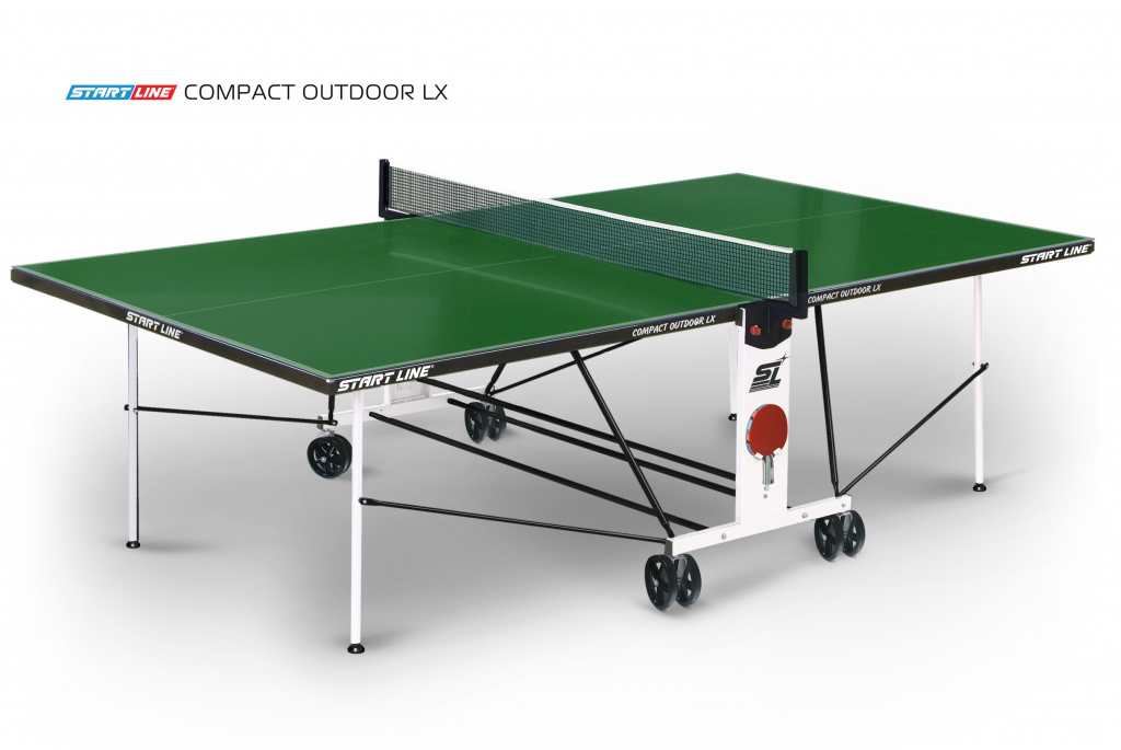 Start Line Compact Outdoor LX green из каталога влагостойких теннисных столов в Москве по цене 39990 ₽