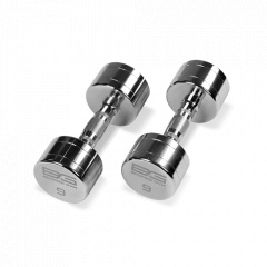 Bronze Gym 9 кг. BG-PA-DB-C09 из каталога хромированных гантелей в Москве по цене 3590 ₽