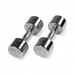 Bronze Gym 10 кг. BG-PA-DB-C10 из каталога хромированных гантелей в Москве по цене 3990 ₽