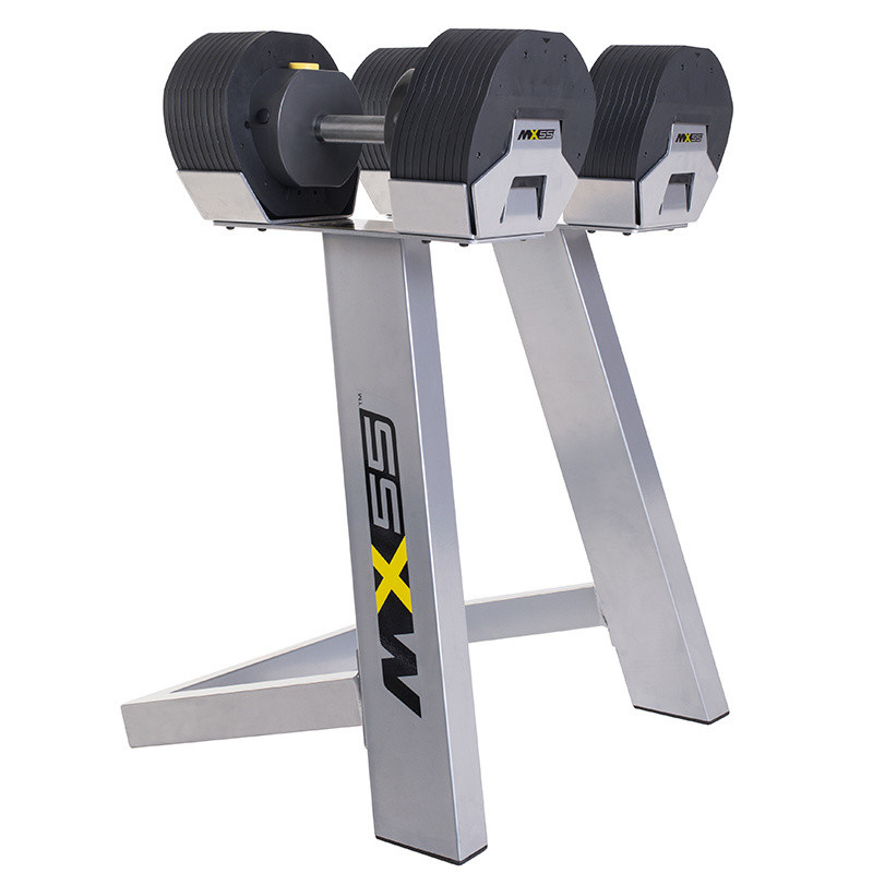 First Degree Fitness MX Select MX-55, вес 4.5-24.9 кг, 2 шт со стойкой из каталога разборных (наборных) гантелей в Москве по цене 79900 ₽