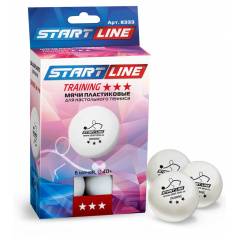 Start Line TRAINING 3*, 6 мячей в упаковке из каталога мячей для настольного тенниса в Москве по цене 590 ₽