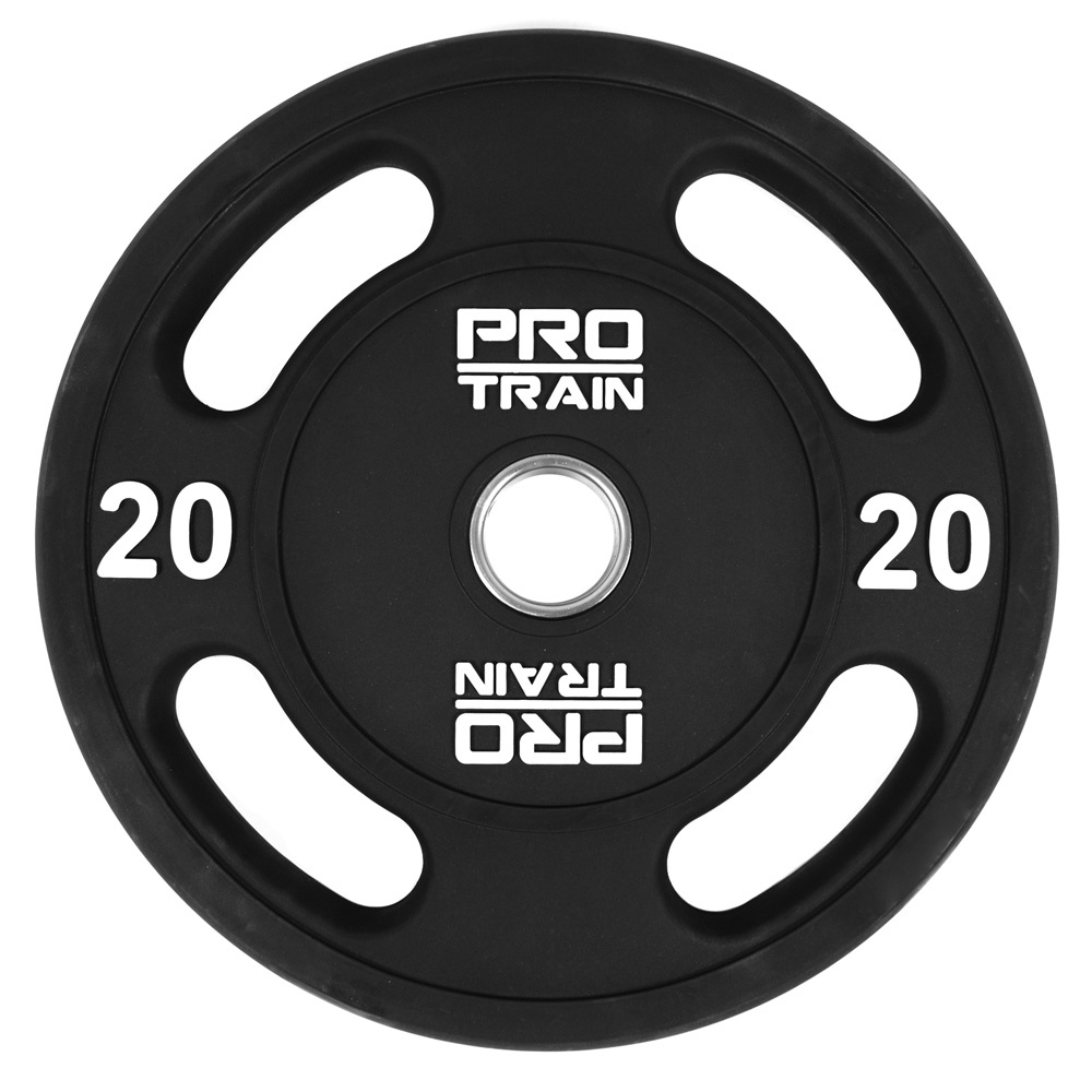 Protrain 20 кг. PPU-20 полиуретан из каталога дисков для штанги с посадочным диаметром 50 мм. в Москве по цене 13981 ₽