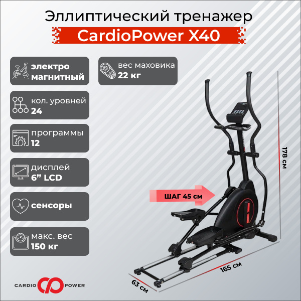 CardioPower X40 из каталога складных эллиптических тренажеров в Москве по цене 69900 ₽