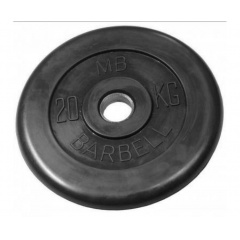 Диск для штанги обрезиненный MB Barbell (металлическая втулка) 20 кг / диаметр 51 мм в Москве по цене 10837 ₽