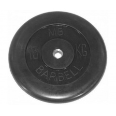 Диск для штанги обрезиненный MB Barbell (металлическая втулка) 15 кг / диаметр 51 мм в Москве по цене 8148 ₽