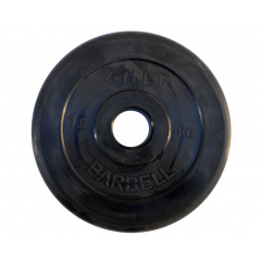 Диск для штанги обрезиненный MB Barbell ATLET 10 кг / диаметр 51 мм в Москве по цене 4900 ₽