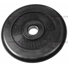 MB Barbell черный - 30 мм - 20 кг из каталога дисков для штанги с посадочным диаметром 30 мм.  в Москве по цене 5623 ₽