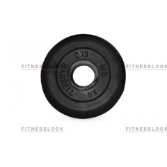 MB Barbell черный - 30 мм - 0.75 кг из каталога дисков для штанги с посадочным диаметром 30 мм.  в Москве по цене 340 ₽