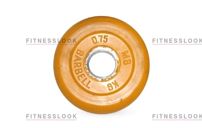 MB Barbell желтый - 26 мм - 0.75 кг из каталога дисков для штанги с посадочным диаметром 26 мм.  в Москве по цене 735 ₽
