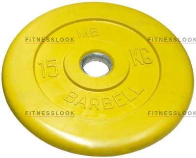 MB Barbell желтый - 30 мм - 15 кг из каталога дисков для штанги с посадочным диаметром 30 мм.  в Москве по цене 4816 ₽