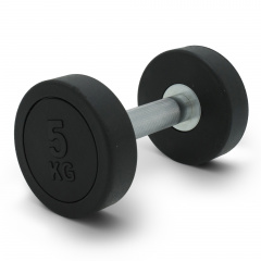 UnixFit PRO круглая 5 кг DBRND5PBK из каталога обрезиненных гантелей в Москве по цене 1890 ₽