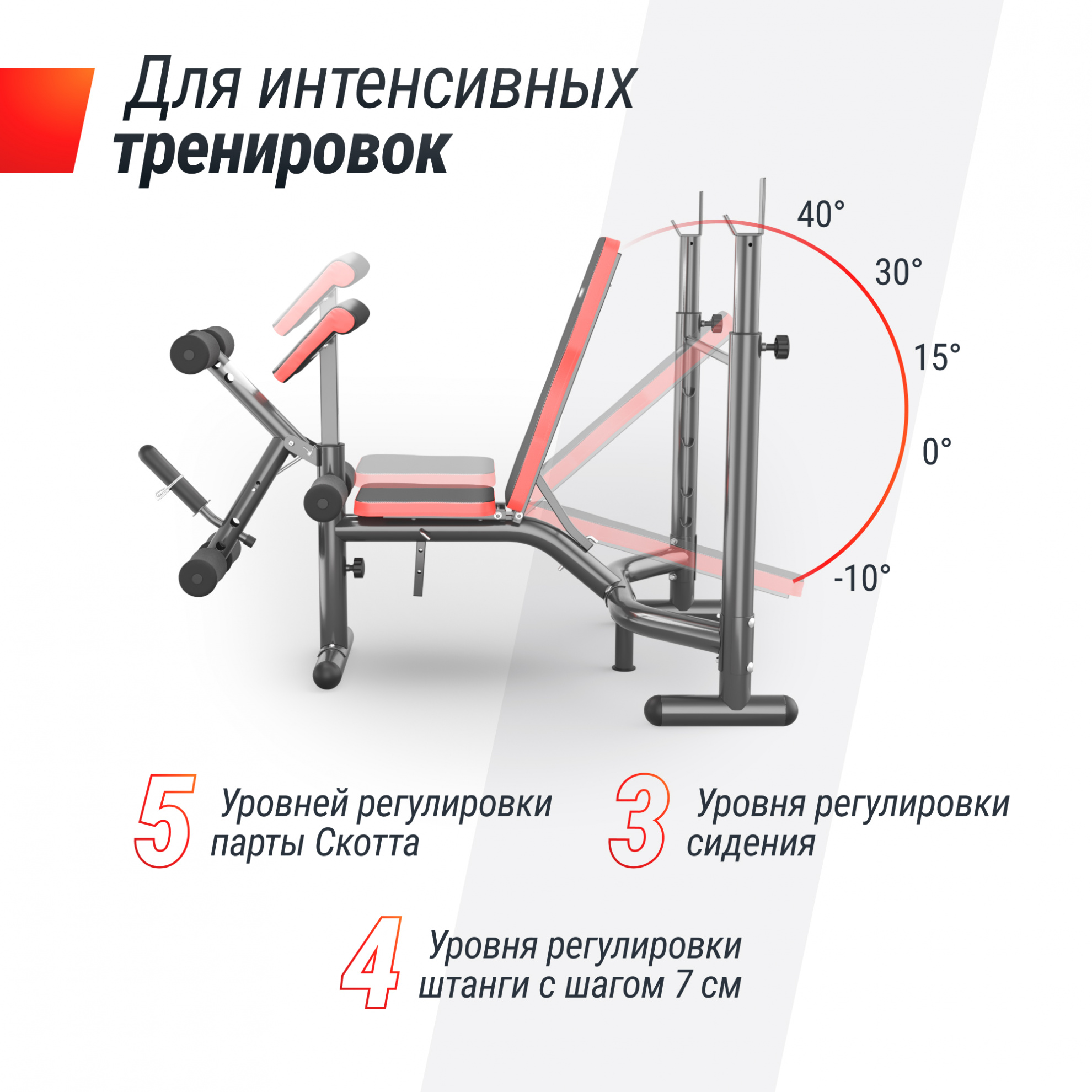 Скамья для жима со стойками UnixFit BENCH 135