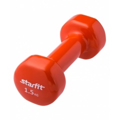 StarFit виниловая, 1.5 кг. оранжевая из каталога гантелей для фитнеса в Москве по цене 1128 ₽