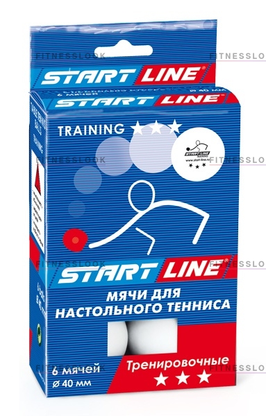 Training 3 класс - 6 шт. - белые в Москве по цене 690 ₽ в категории мячи для настольного тенниса Start Line